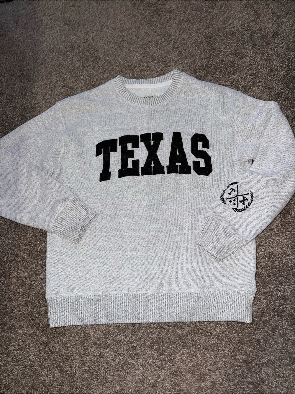 New York Popular ‘Texas’  Crewneck Sweatshirt Gray